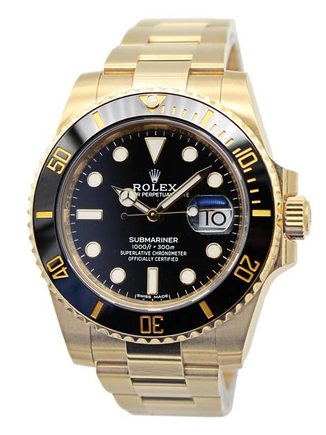 rolex submariner back case 18k|rolex submariner yellow gold.